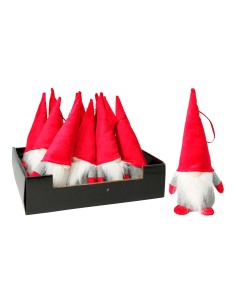 Gnomo gris con gorro rojo 8 x 22 cm