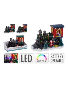 Locomotora con papa noel con led, modelo variados