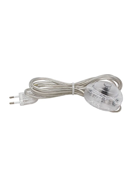 Interruptor eléctrico de pie con cable, 2,5 a 250 v, 3 m, transparente