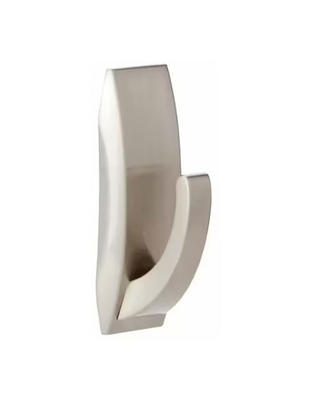 Gancho mediano, níquel pulido, 29 x 79 x 29 mm, 1 uds + 2 tiras, max 1,3 kg