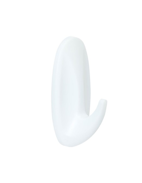 Gancho de diseño, mediano, blanco, 29 x 79 x 29 mm, 2 uds + 4 tiras, max 1,3 kg
