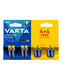 Pack 10 blisters pila alkalina longlife power aaa - lr03 (blíster 4+4 uds) ø10,5 x 44,5 mm