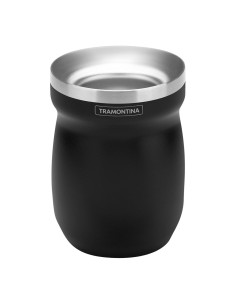 Recipiente para mate de acero inoxidable negro 240 ml