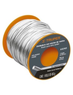 Soldadura núcleo resina 60-40, electrónica, 450g