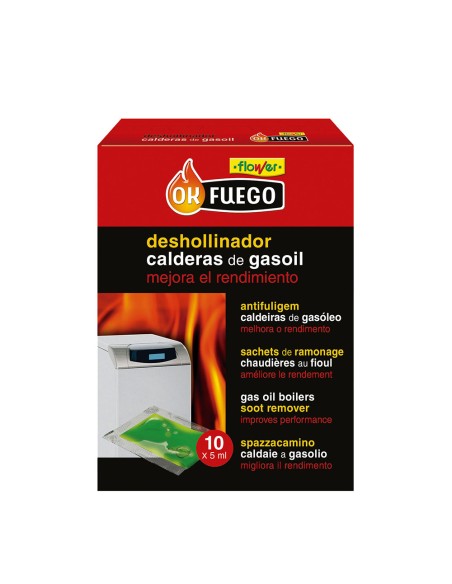 Okfuego deshollinador líquido para estufas de gasoil 10 uds x 5 ml
