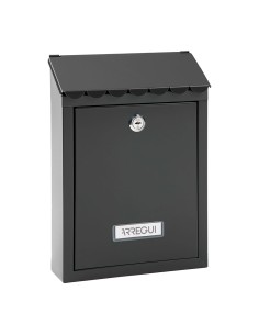 Buzón individual exterior, pequeño, civic, acero, negro, 21,6 x 8 x 30 cm