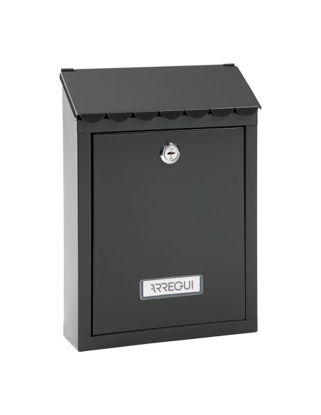 Buzón individual exterior, pequeño, civic, acero, negro, 21,6 x 8 x 30 cm