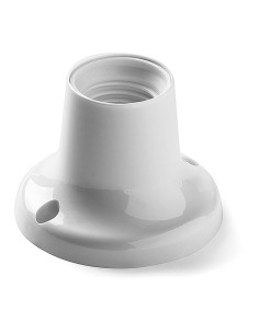 Portalámparas superficie zócalo recto e27 blanco