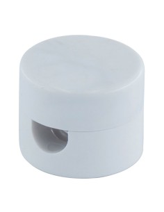 Sujetacables de plástico, redondo, blanco, 5 uds