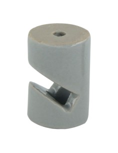 Sujetacables porcelana cilíndrico en v negro, 5 uds, ø20 x 30 mm