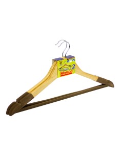 Perchas madera con terciopelo, 2 uds