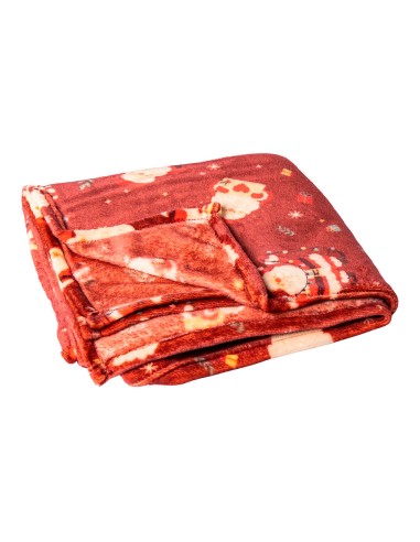 Manta polar navidad, 120 x 150 cm, papa noel