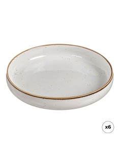 Pack 6 uds plato hondo de porcelana akiko ø20 cm
