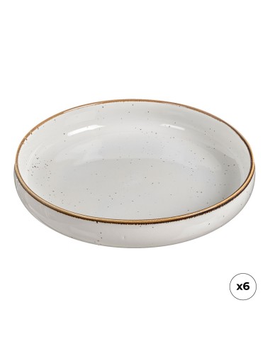 Pack 6 uds plato hondo de porcelana akiko ø20 cm