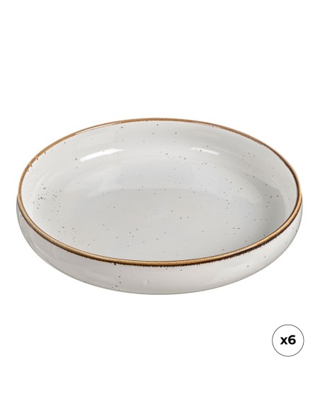 Pack 6 uds plato hondo de porcelana akiko ø20 cm