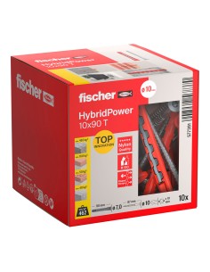 Tacos hybridpower ø7 x 90 mm + tornillos avellanados tx40, ø10 x 87 mm, caja 10 uds