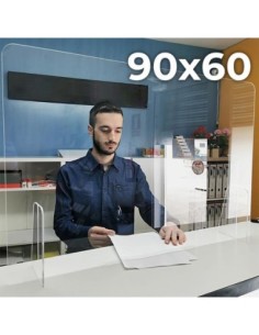 MAMPARA METACRILATO 90 60CM CON RANURA PEQUEÑA