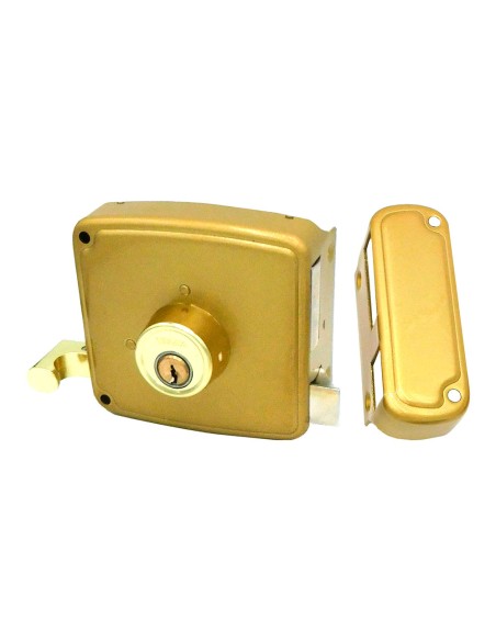 Cerradura sobreponer crs02 izquierda 50 x 100 mm pintado oro