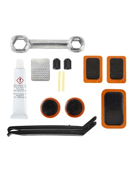 Kit reparación pinchazos con herramienta, 14 piezas