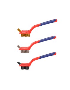 Cepillos de alambre soldador, juego 3 piezas