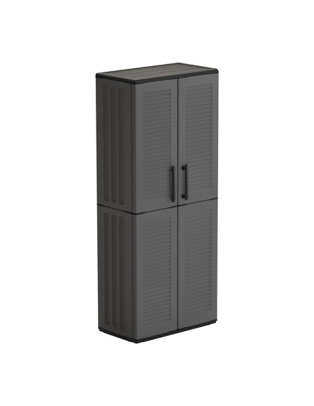 Armario alto línea easy de polipropileno gris oscuro, 68 x 37 x 163 cm