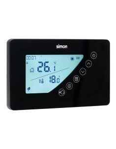 Termostato digital con programación semanal, negro