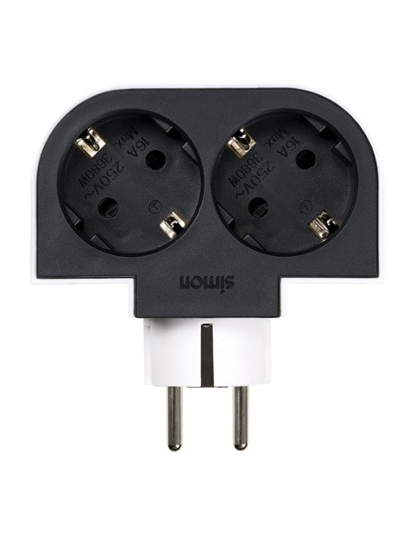 Adaptador giratorio schuko 2 tomas 16a 250 v~