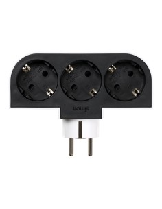 Adaptador giratorio schuko 3 tomas 16a 250 v~