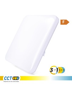 Aplique led cuadrado extraplano de superficie 24 w 3cct 2490 lm 37 x 37 x 6,7 cm