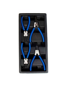 Alicates para arandelas de seguridad, juego 4 piezas