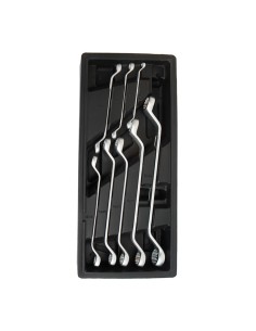 Llaves de estrella cromo-vanadio acodadas dobles, juego 8 piezas