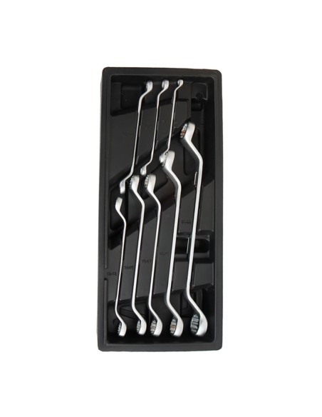 Llaves de estrella cromo-vanadio acodadas dobles, juego 8 piezas