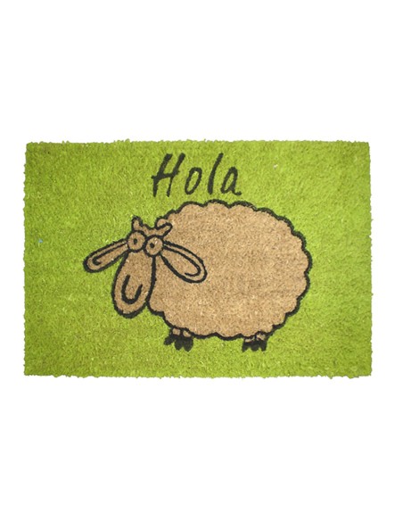 Felpudo de coco pintado diseño oveja, 60 x 40 cm