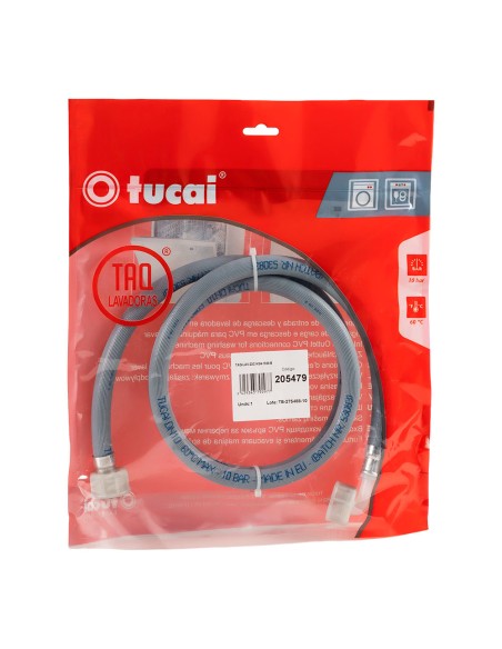 Manguera de entrada de agua de lavadora h ¾ pulg - h acodada ¾ pulg, 200 cm