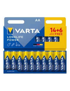 Pila alkalina longlife power aa - lr06 (blister 20 unid. 14+6) ø14,5 x 50,5 mm