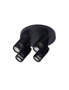 Foco 4 elementos sahara arenado gu10 10 w (bombillas no incluidas), negro, 23 x 6 x 20 cm