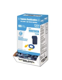 Tapones auditivos fit basic reutilizables de tpr con cordón, caja 100 uds