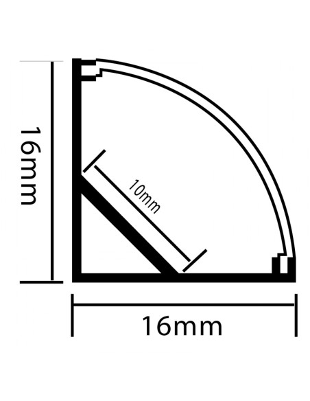 Perfil de aluminio esquina L  2 metros