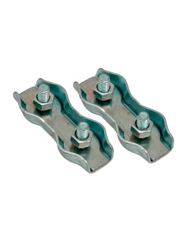 Sujetacable plano doble sjt02, 3 mm, galvanizado, blister 2 uds