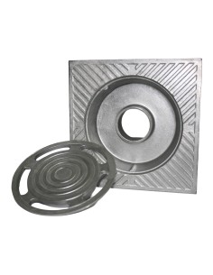 Sumidero de patio de aluminio 15 x 15 cm