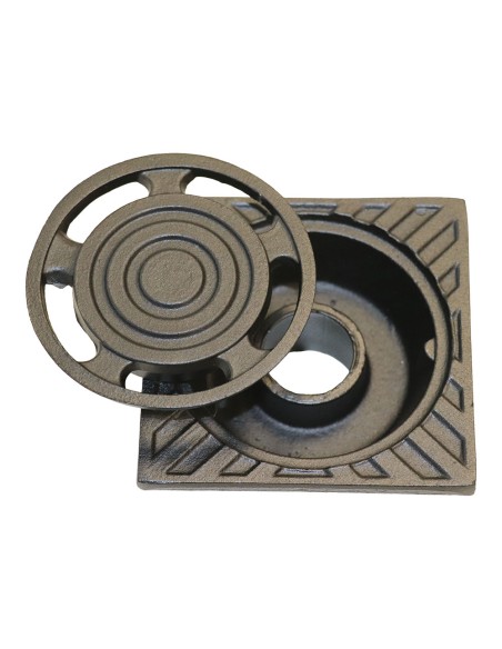 Sumidero de patio de aluminio antracita 20 x 20 cm