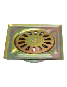 Sumidero de patio, acero zincado, iron, 20 x 20 cm