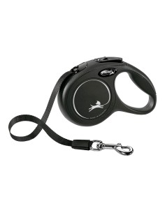 Correa extensible flexi classic negra, cinta 5 m, m, hasta 25 kg