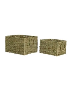 Cesta marrón con 2 asas, set de 2 uds