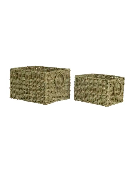 Cesta marrón con 2 asas, set de 2 uds