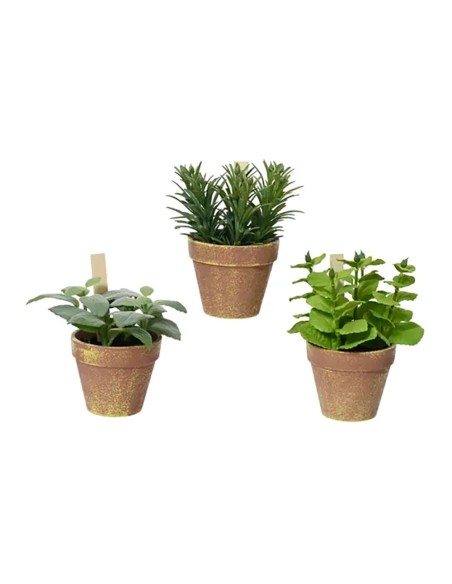 Planta artificial de plástico, ø15 x 15 x 17 cm, modelos variados