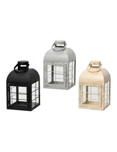 Farolillo decorativo de hierro 13,5 x 13,5 x 24 cm, colores surtidos