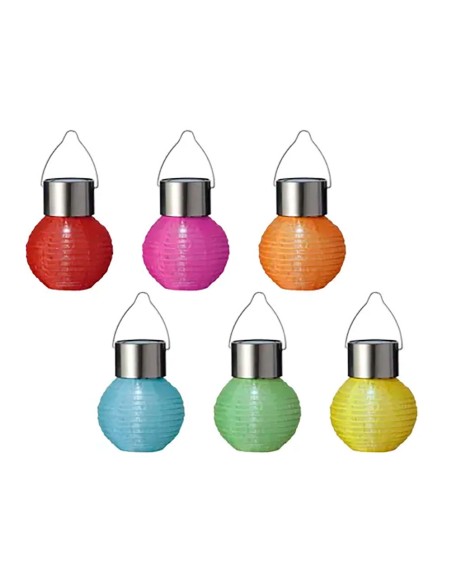 Farolillo redondo solar, colores surtidos, ø7 x 9,5 cm