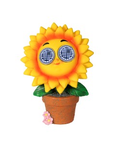 Figura girasol solar amarillo 15,5 x 10,5 x 21,5 cm