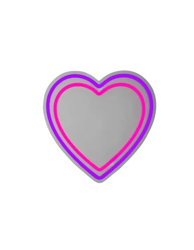 Luz led neón decorativa corazón - espejo, 33 x 33 x 1 cm